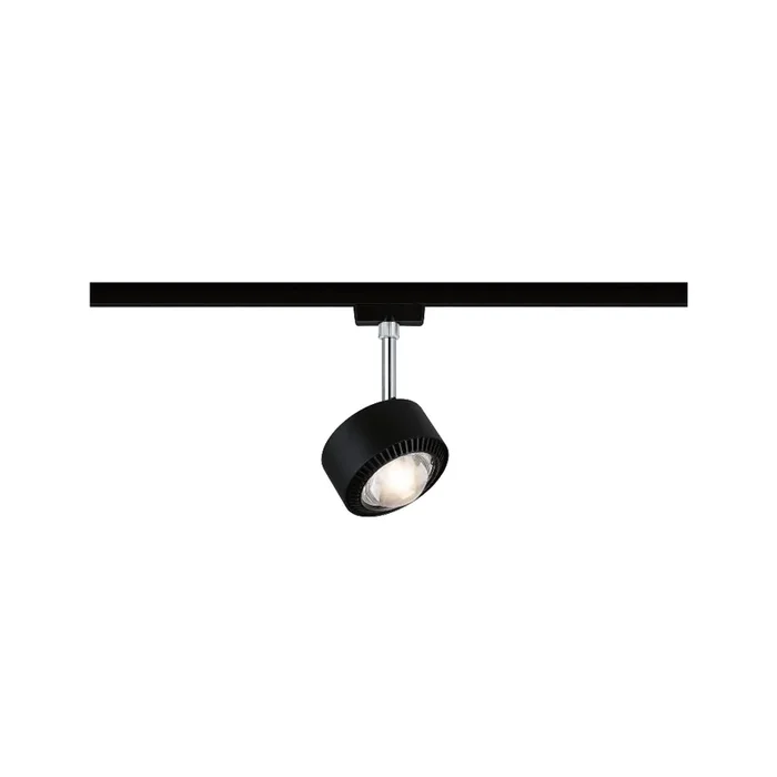 1-Phasen LED Schienenspot URAIL ALDAN, Linsenoptik, 230V, 9W 2700K 820lm 65�, dimmbar, Schwarz matt / Chrom