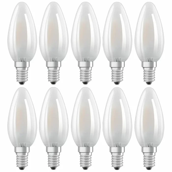 10 x Bellalux LED Filament Leuchtmittel Kerzenform 4W = 40W E14 matt 470lm warmweiß 2700K
