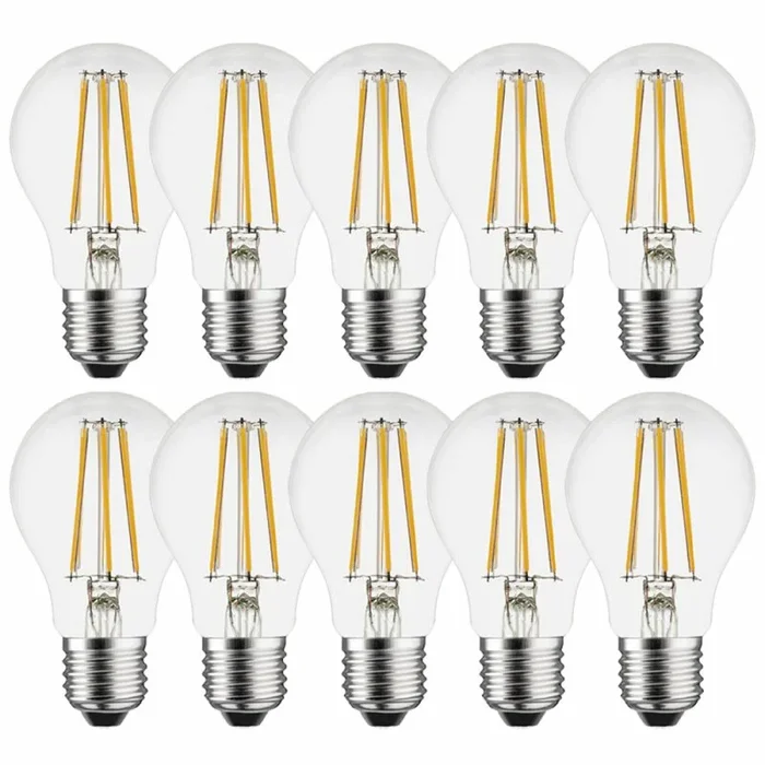 10 x LED Filament Leuchtmittel Birne 6W = 60W E27 klar 806lm Tageslicht 6500K kaltweiß