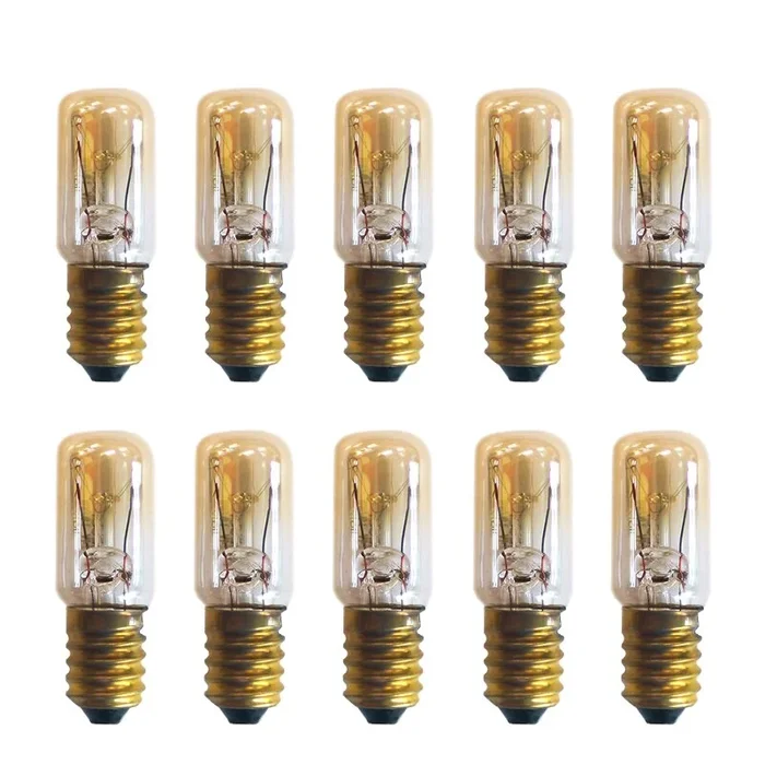 10 x T16x54mm E14 10W 60V E14 Röhre Glühbirne Glühlampe Schausteller Kappenbirne