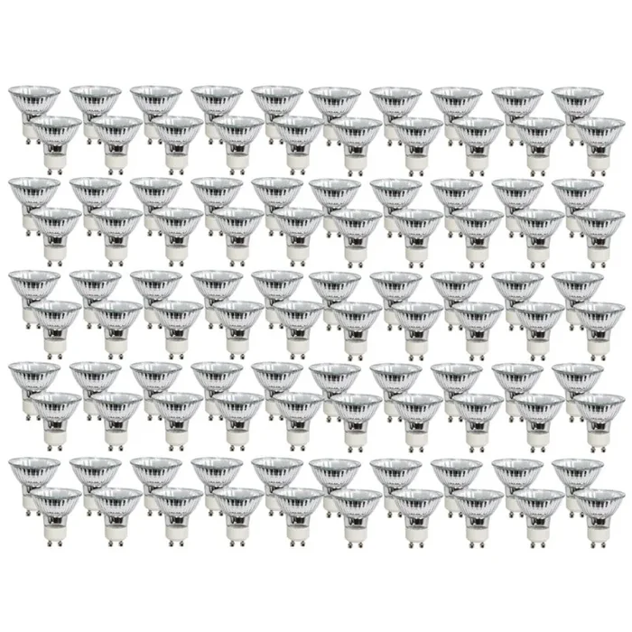 100 x Halogenlampe Reflektor 35W GU10 Alu 230V warmweiß dimmbar 35°