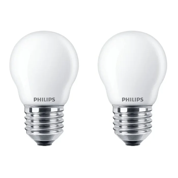 2 x Philips LED Leuchtmittel Tropfen P45 2,2W = 25W E27 matt 250lm warmweiß 2700K