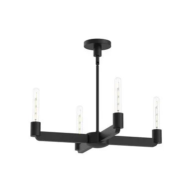 Alora Claire Four Light Chandelier in Matte Black – CH607225MB