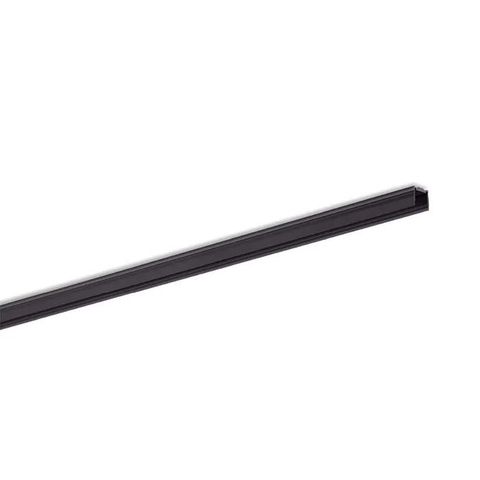 Aluprofil SMALL U FLAT 17/16 B1C1 1M, schwarz, Abdeckung wei� matt