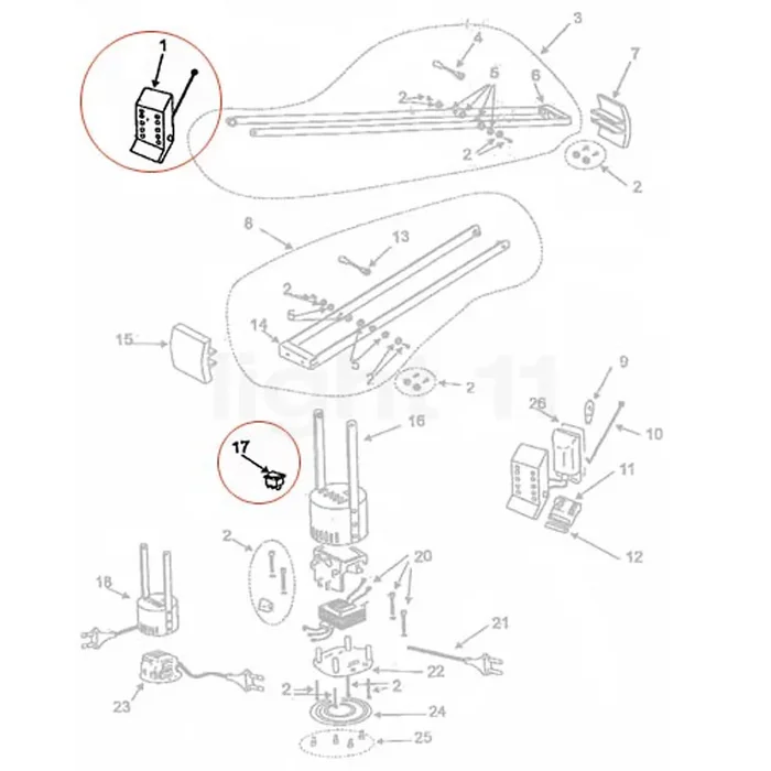 Artemide Ersatzteile für Tizio 35, aluminiumgrau