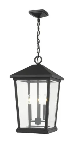 Beacon Three Light Outdoor Chain Mount Ceiling Fixture (568CHXL-BK)