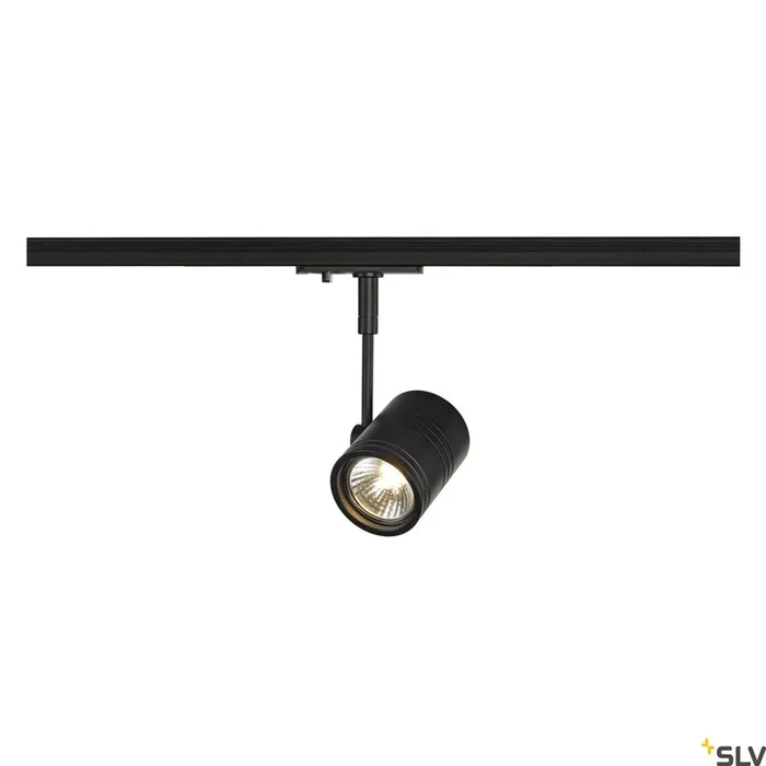 BIMA, Spot für Hochvolt-Stromschiene 1Phasen, einflammig, QPAR51, schwarz matt, max. 50 W, inkl. 1Phasen-Adapter