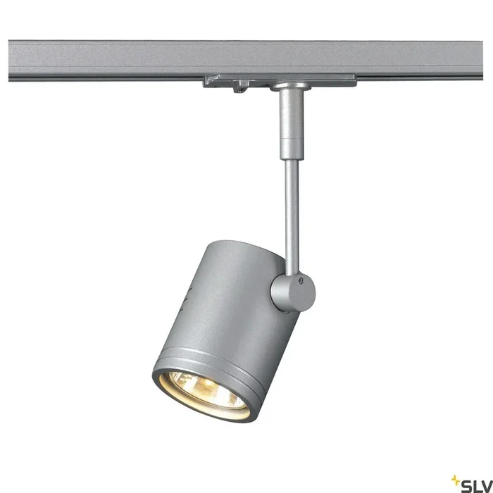 BIMA, Spot für Hochvolt-Stromschiene 1Phasen, einflammig, QPAR51, silbergrau, max. 50 W, inkl. 1Phasen-Adapter