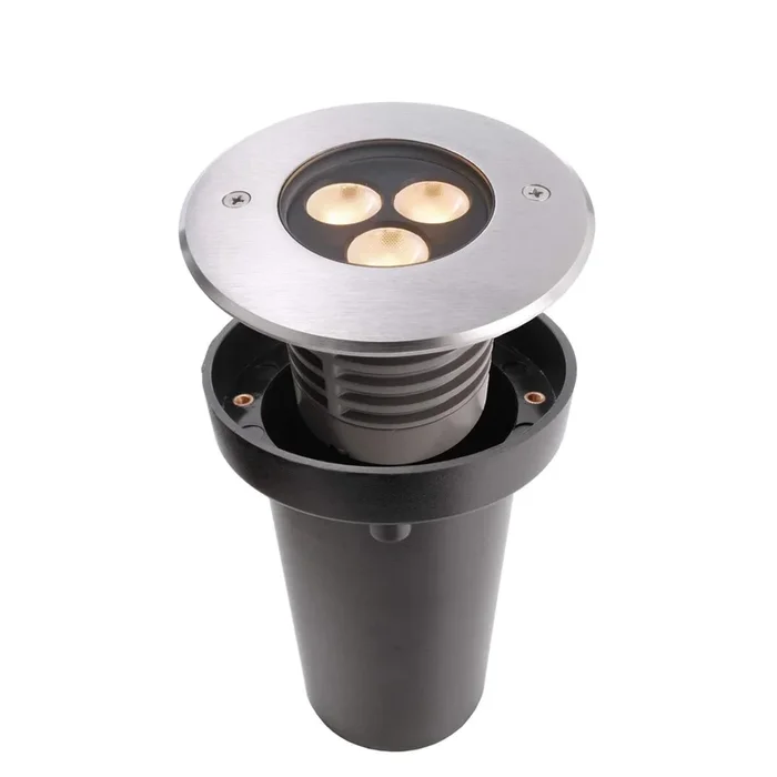 Bodeneinbauleuchte, Bodeneinbauleuchte I, 5,8 W, 3000 K, Silber, Spannungskonstant, 24 V/DC, IP 67