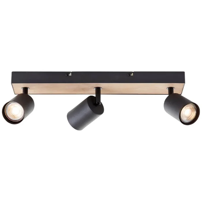 Brilliant – 3-flammige Lampe Jello Wood schwarz mit Holz