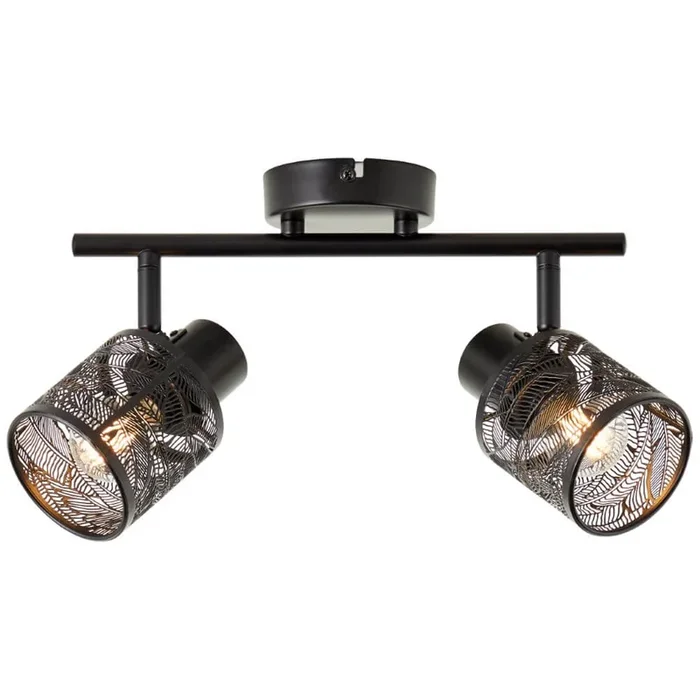 Brilliant – Schwarze Deckenlampe Bano 2-flammig