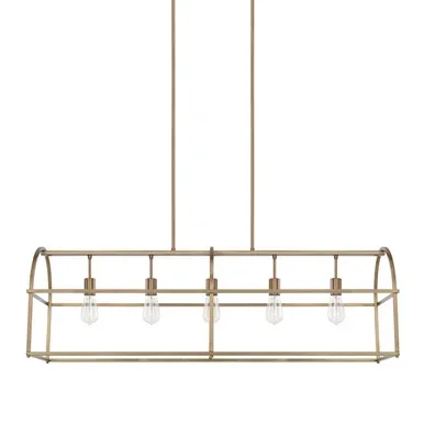 Capital Lighting Aubrey Five Light Island Pendant in Aged Brass – 825751AD