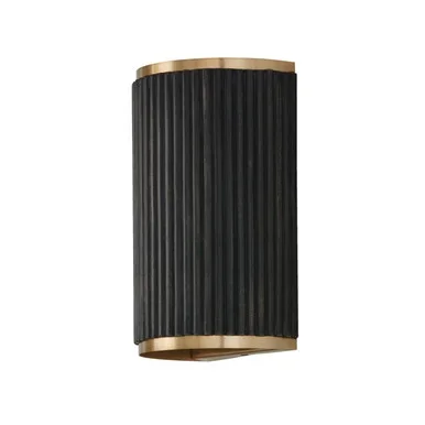 Capital Lighting Donovan Two Light Wall Sconce in Black Stain and Matte Brass – 650721KR