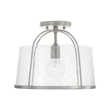 Capital Lighting Madison One Light Semi Flush Mount in Brushed Nickel – 247011BN