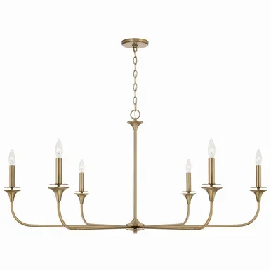 Capital Lighting Presley Six Light Chandelier in Aged Brass – 448961AD