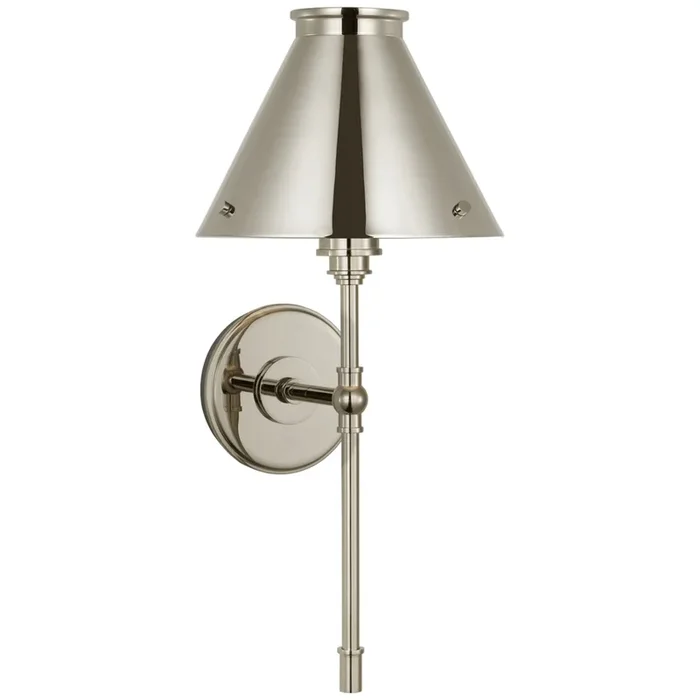 Chapman & Myers Parkington Large Tail Sconce in Polished Nickel Wall Light W8.5″ x H19.5″CHD 2532PN