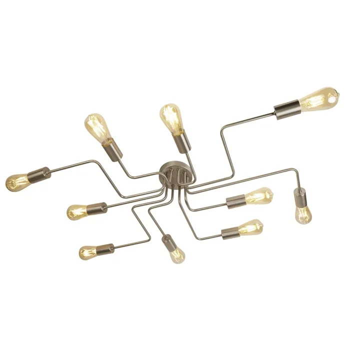 Circuit 10-flammige Deckenleuchte nickel-matt E27 82cm