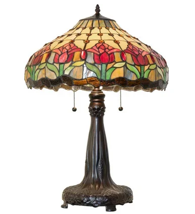 Colonial Tulip Three Light Table Lamp (265016)