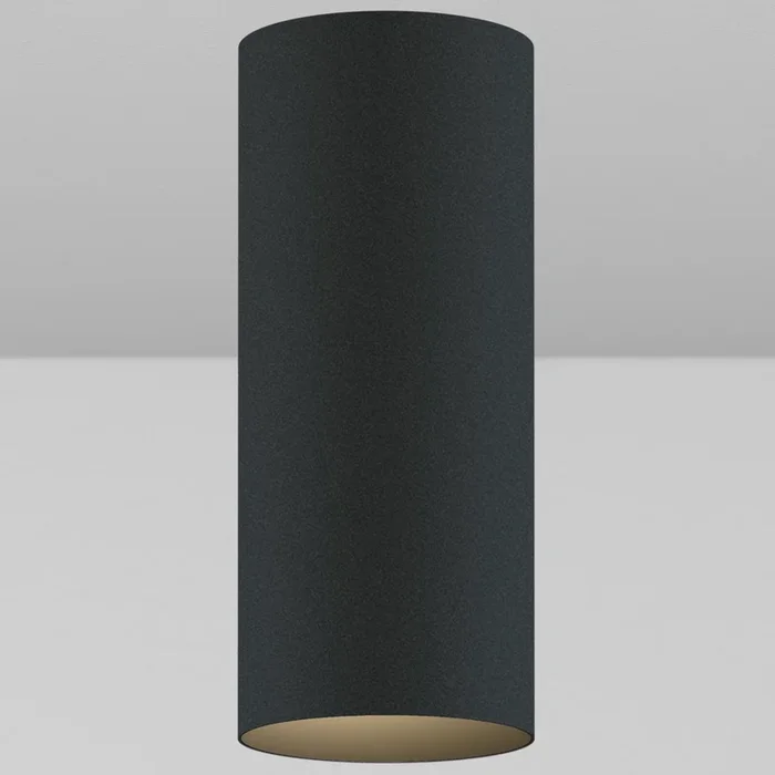 CY1 Cylinder Fixed Ceiling Light – Black Powder Coat/Black Baffle – 40 Degrees – 3000K