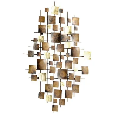 Cyan Wall Decor in Burnt Brass – 10568
