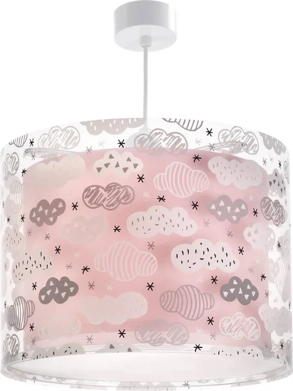 Dalber – Kinderzimmer-Hängelampe Clouds zartes Rosa mit Weiß