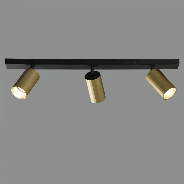 Decken-/Wandsport MODRIAN, eckig, 3-flammig, dreh- und schwenkbar, 3 x GU10 LED, 3 x 8W, IP20, IK06, gold