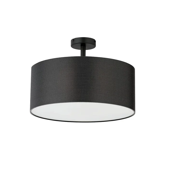 Deckenleuchte MARA SCOOP, � 60cm, 3x E27, ML dark titan / PC-Abdeckung unten wei�, Schirm schwarz, perforiert