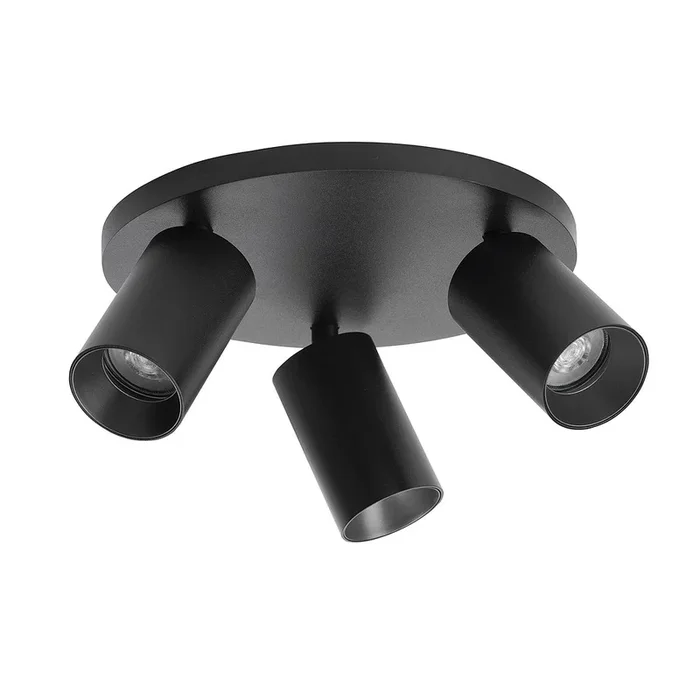 Deckenleuchte SPOTON CIRCLE 3, Rosette rund, 3-flammig, GU10, IP20, schwarz