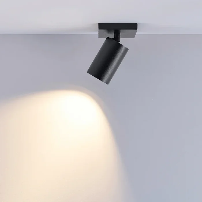 Deckenstrahler CAN TILT, IP20, 1-flammig, eckige Basis, GU10 max. 7.5W, verstellbarer Kopf, schwarz