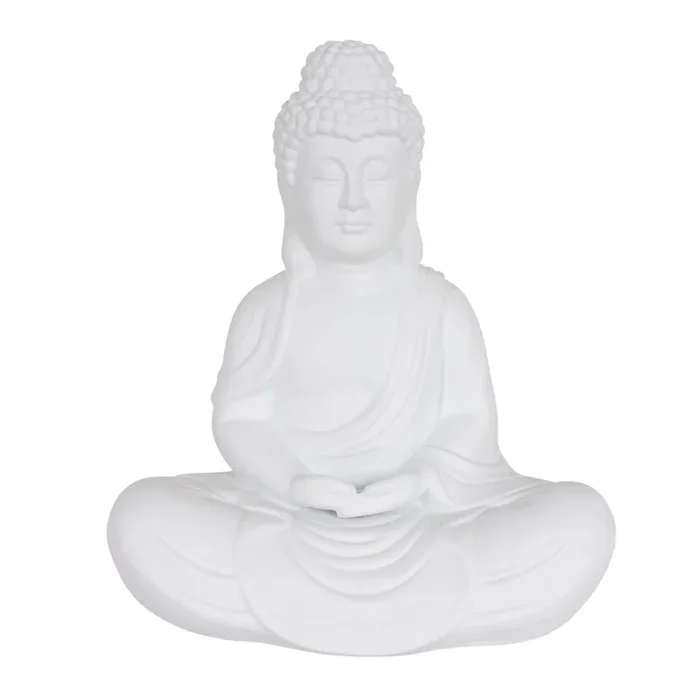 Deko-Tischleuchte JAZZ BUDDHA, E14, mit Schnurschalter, Keramik wei�
