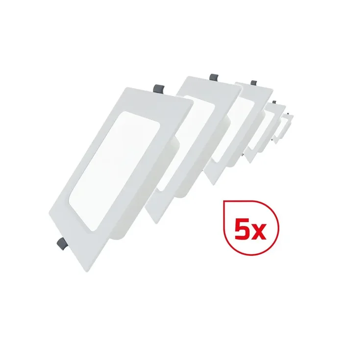 DOTLUX LED-Einbaupanel SQUAREeco IP20 22W 3000K 224x224mm Bundle 5 Stück