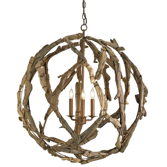 Driftwood Orb Chandelier – Natural/Washed Driftwood9078