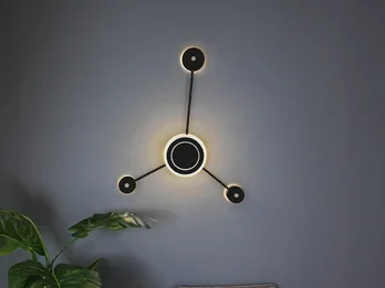 ECO-LIGHT Große LED Wandleuchte SOLAR Aluminium in Schwarz, Höhe 53cm