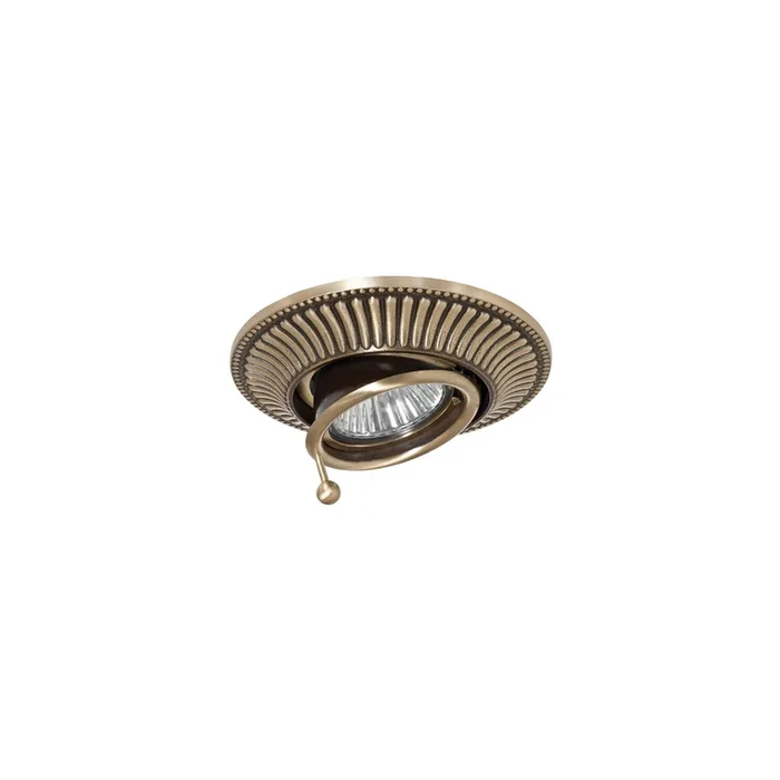 Einbauleuchte Messing Antik GU10 rund rustikal 230V