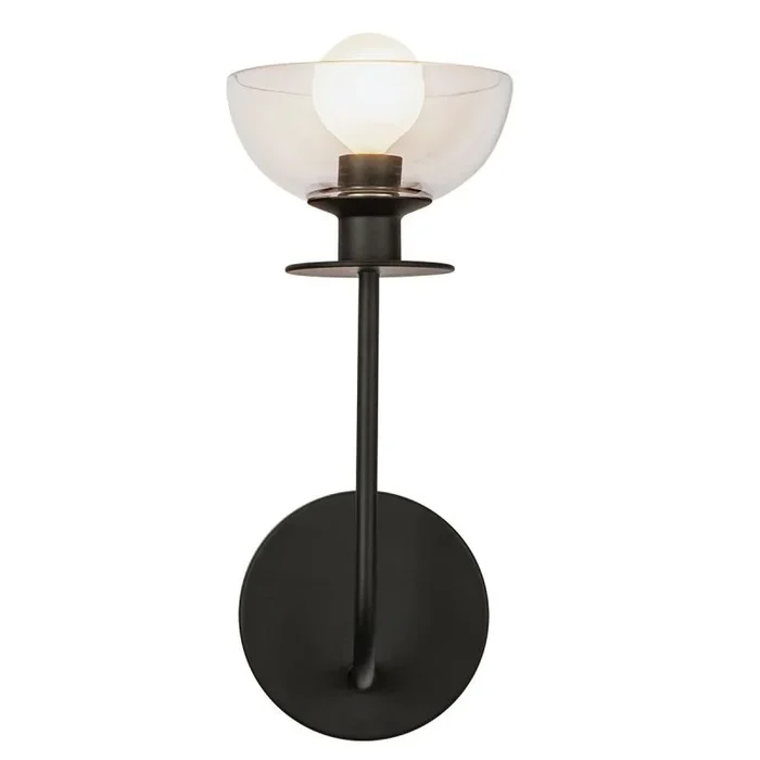 Elstead Lighting Sylvia ALM-SYLVIA-1WB-BK-CL Wandleuchte 1x40W/E14 IP20