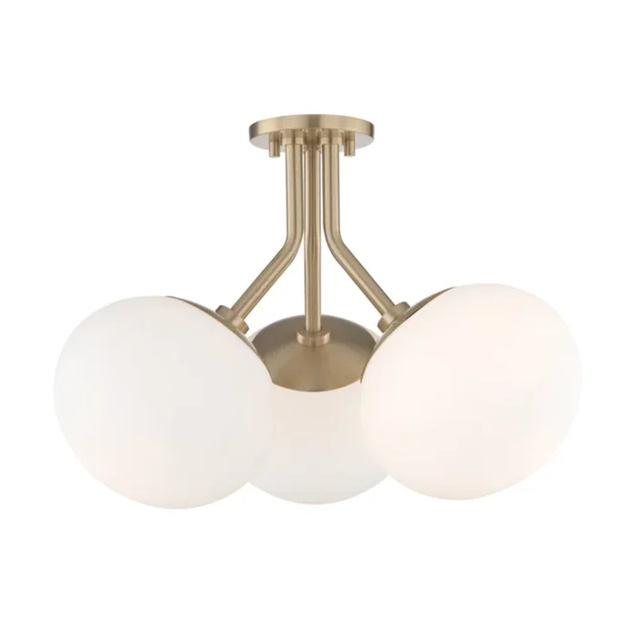 Estee 3-Light Semi Flush in Aged Brass 19L x 19W x 15HH134603-AGB