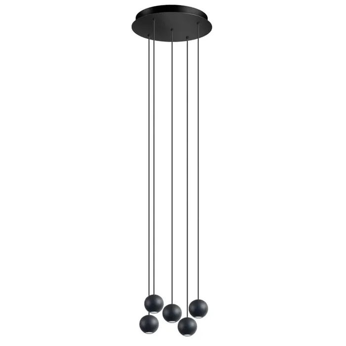 ETH – Design-Pendelleuchte Grace 5-flammig schwarz
