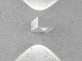 Fischer & Honsel LED Außenwandleuchte HELSINKI Silber Up and Down, Breite 8cm