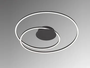 Fischer & Honsel LED Deckenleuchte HOLY Schwarz, dimmbar & Tageslicht, Ø 49cm