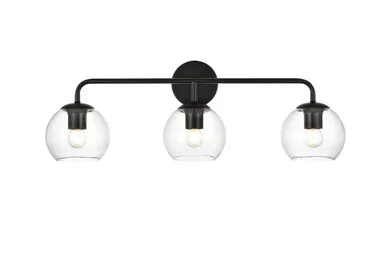 Genesis Three Light Bath Sconce (LD7321W28BLK)