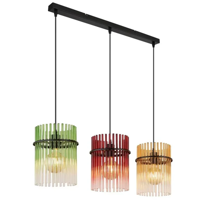 Globo – Goldene Pendelleuchte Gorley mit Glas 3-flammig