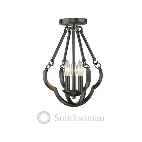 Golden Lighting 5926-SF ABZ Saxon Semi Flush Convertible