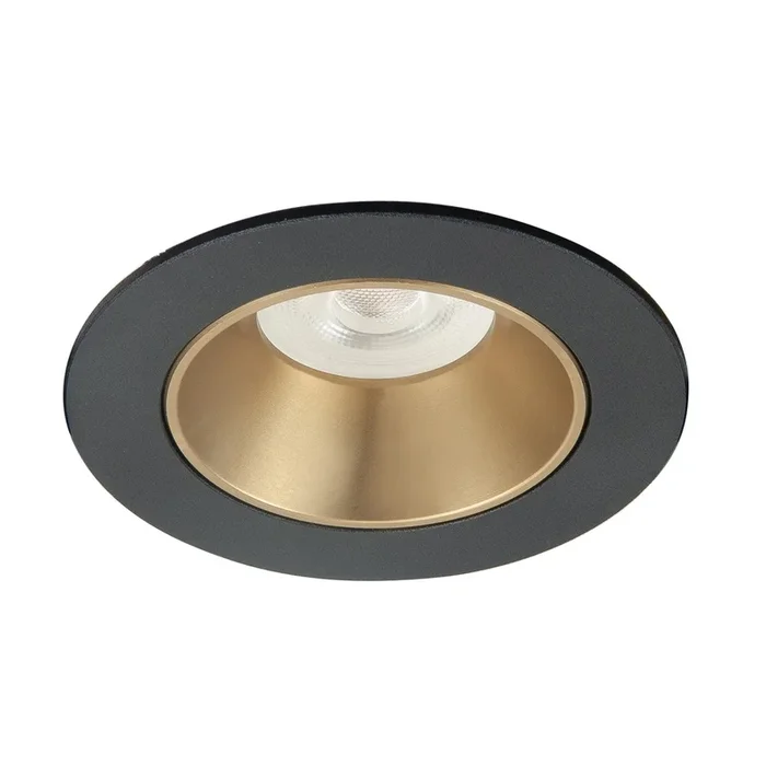 Highlight – Design-Spot Downlights schwarz mit gold Ø 8cm