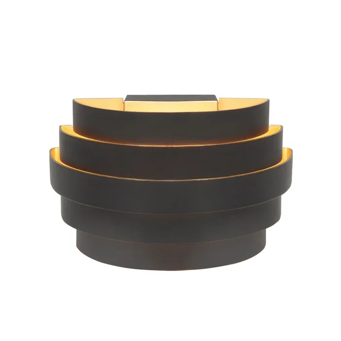 Highlight – Design-Wandleuchte Scudo schwarz mit gold 20cm