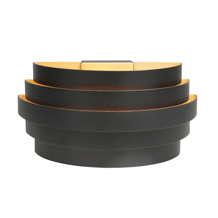 Highlight – Design-Wandleuchte Scudo schwarz mit gold 25cm