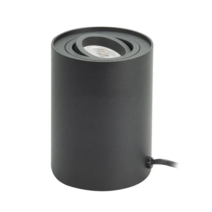 Highlight – Schlanke Tischleuchte Rebel rund schwarz Ø 9,5cm