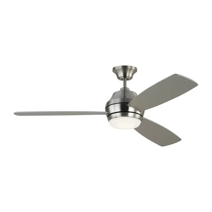 Ikon 52″ LED Ceiling Fan in Brushed Steel w/ Silver Blade D:52” H:14 1/2”3IKDR52BSD