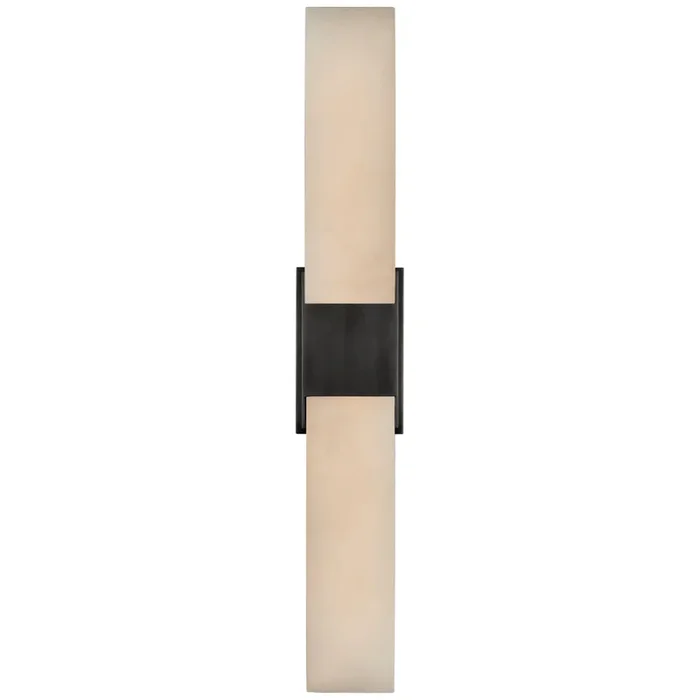Kelly Wearstler Covet Double Box Sconce in Bronze with Alabaster Wall Light W4.25″ x H26″KW 2116BZ-ALB