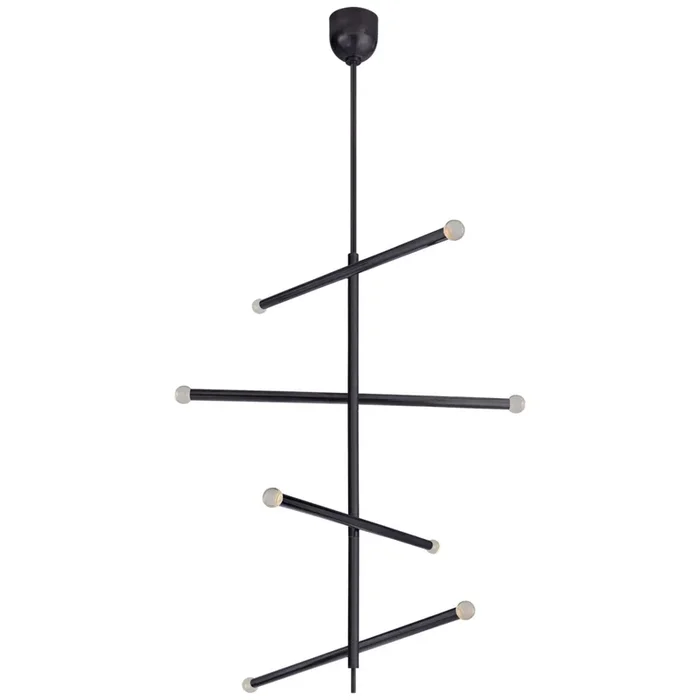Kelly Wearstler Rousseau Large Articulating Chandelier in Bronze with Clear Glass Orb Ceiling Light W3″ – 36.25″KW 5593BZ-CG