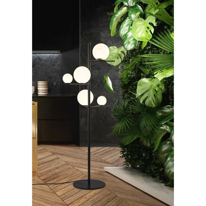 Kopie von GibasTuttiFrutti Stehleuchte Metall mit Glasschirm Höhe 170 cm sandweiß